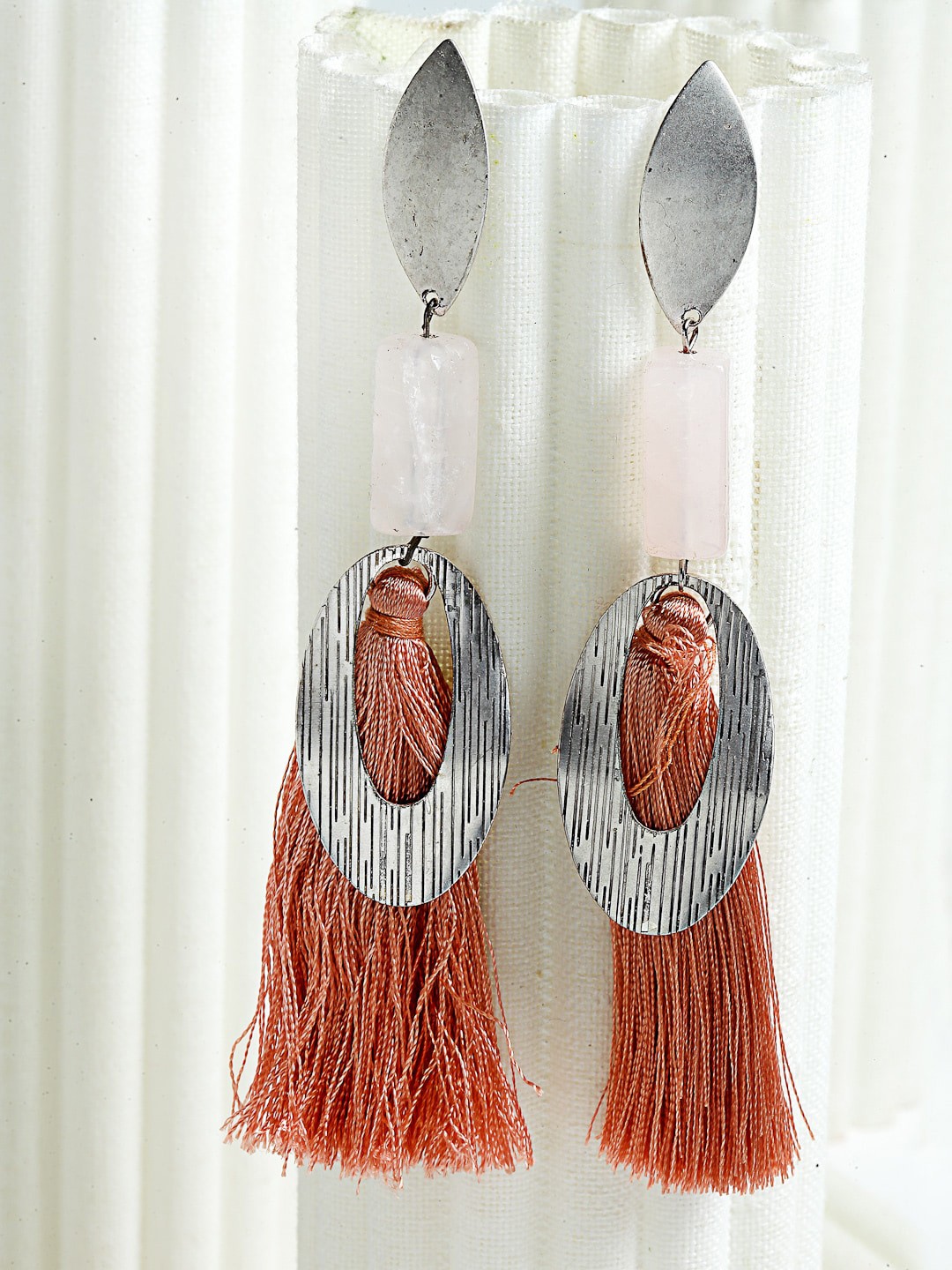

Wild & Free Copper-Toned Rhodium-Plated Quirky Drop Earrings