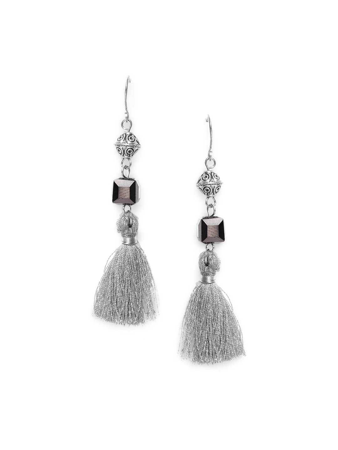 

Wild & Free Silver-toned Rhodium-Plated Quirky Drop Earrings