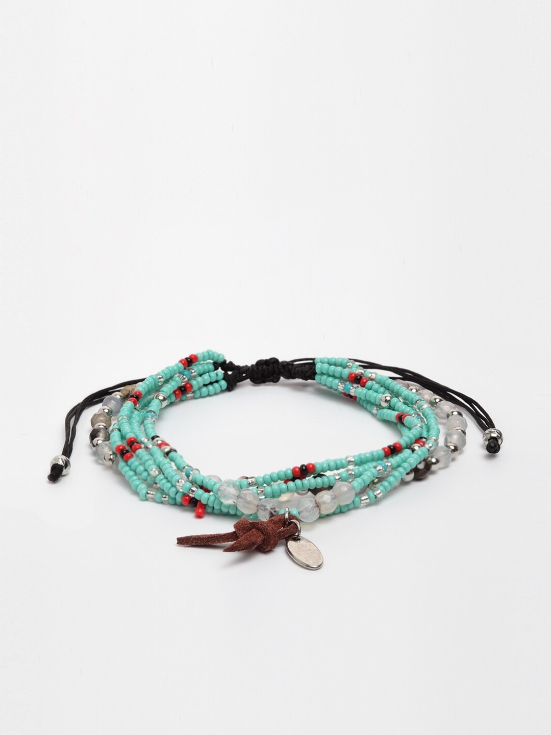 

Wild & Free Women Turquoise Blue & Red Wraparound Bracelet
