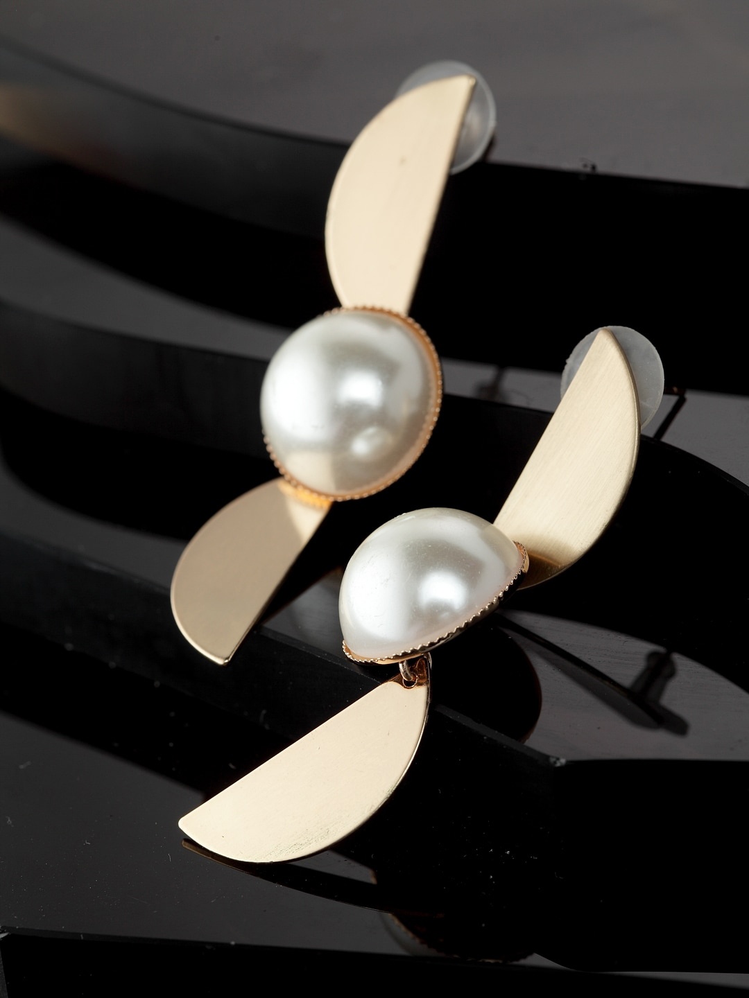 

Wild & Free Gold-Toned Contemporary Gold-Plated Drop Earrings