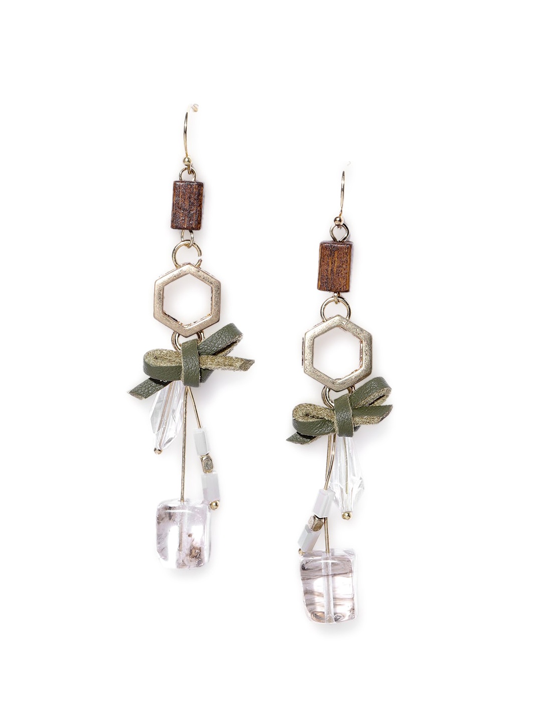 

Wild & Free Gold-Toned Quirky Leather Knot Drop Earrings