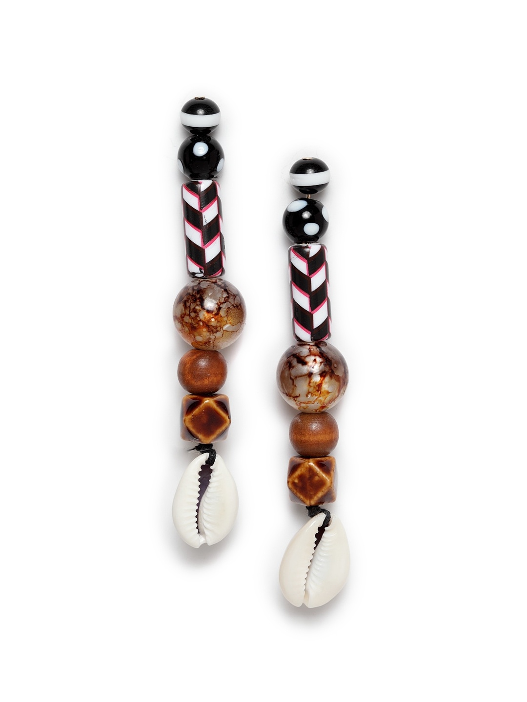 

Wild & Free Brown Artificial Beads Studded Contemporary Drop Earrings