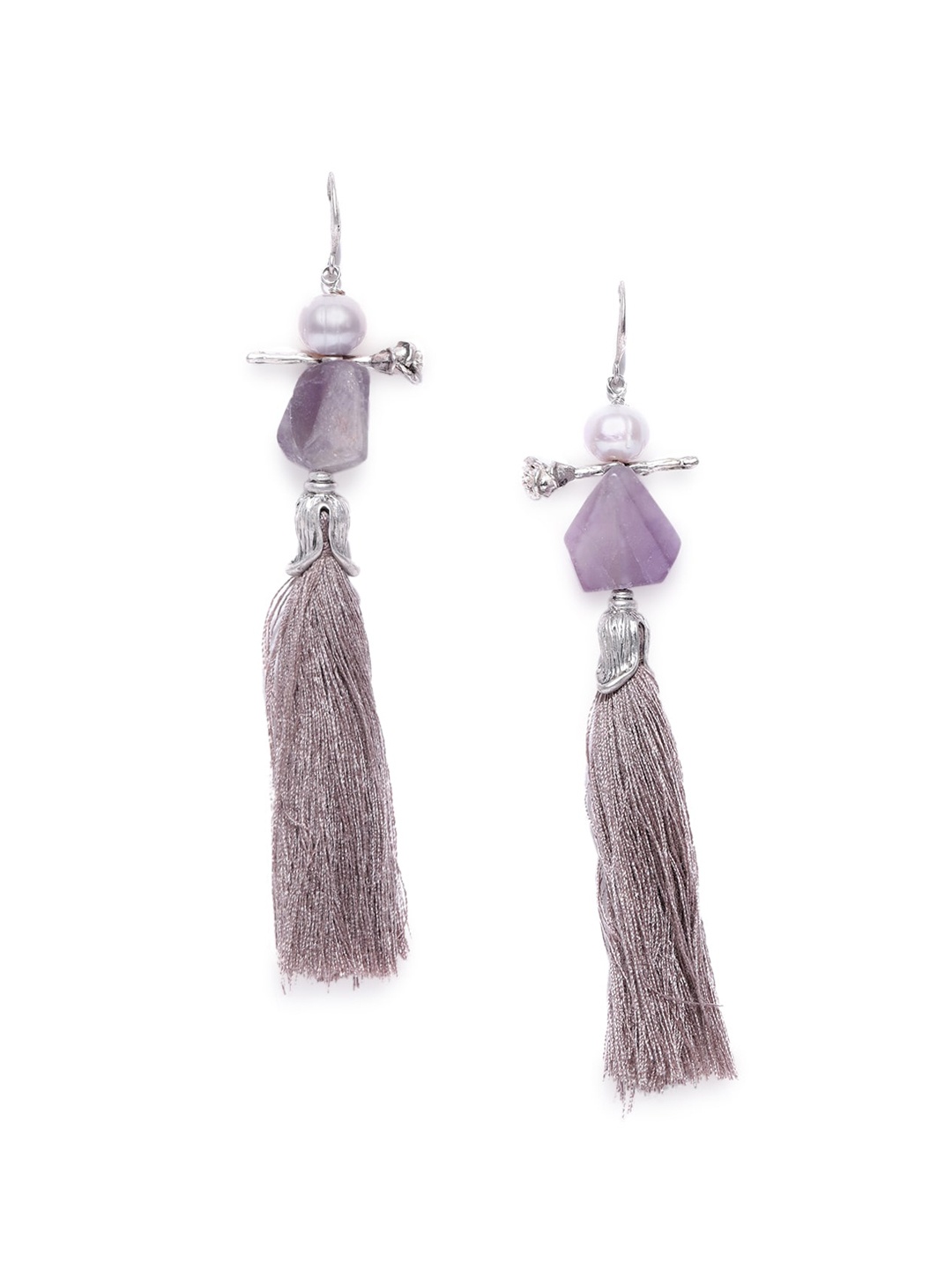 

Wild & Free Lavender Contemporary Tassel Drop Earrings