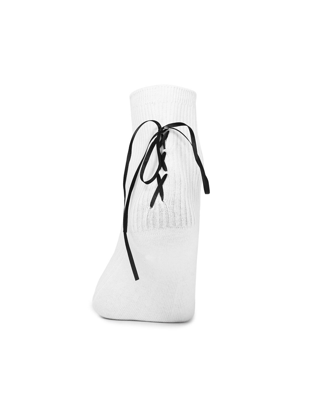 

FOREVER 21 Women White Patterned Above Ankle-Length Socks