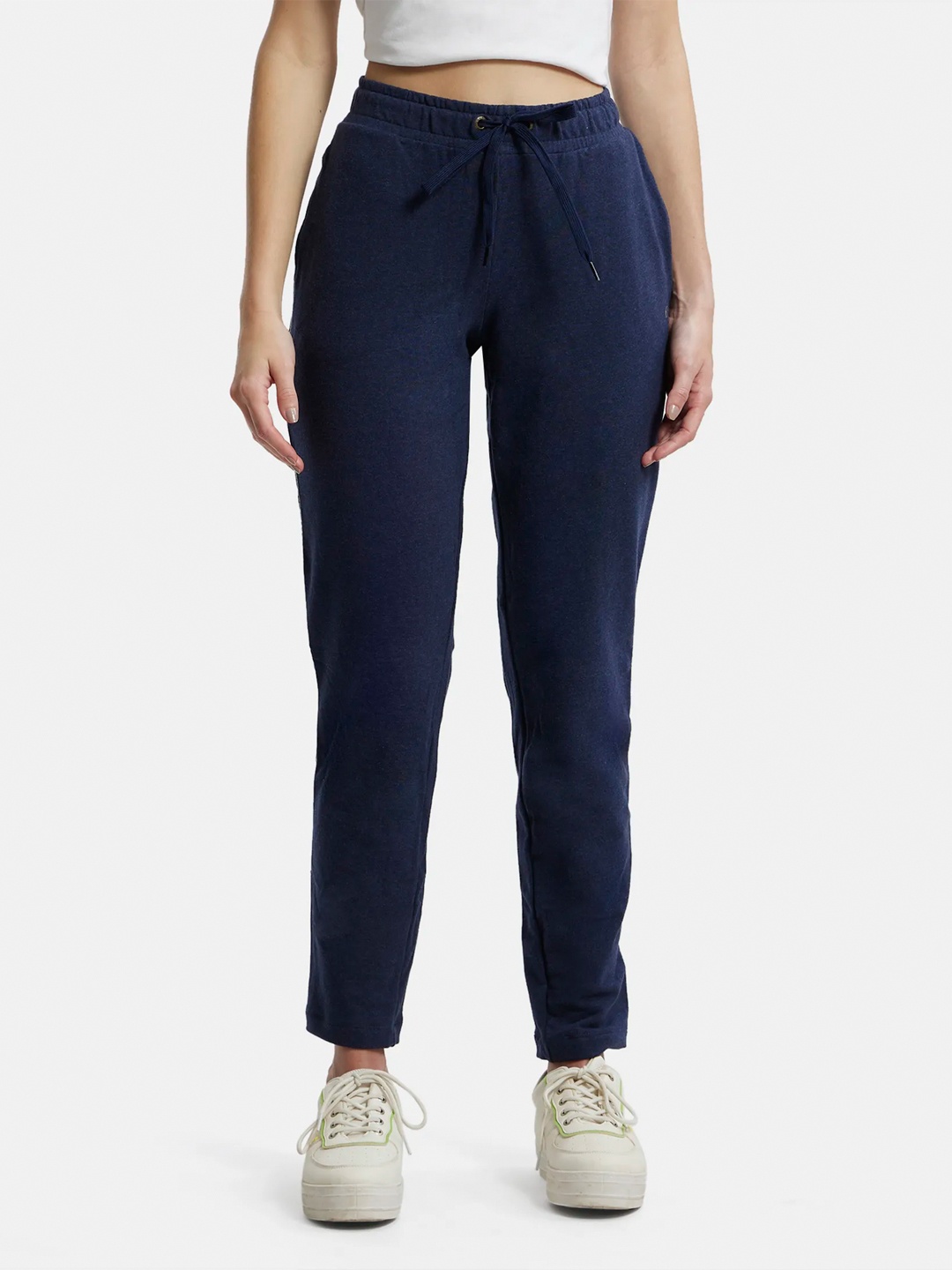 

Jockey Super Combed Cotton French Terry Straight Fit Trackpants with Side Pockets-AW60, Navy blue