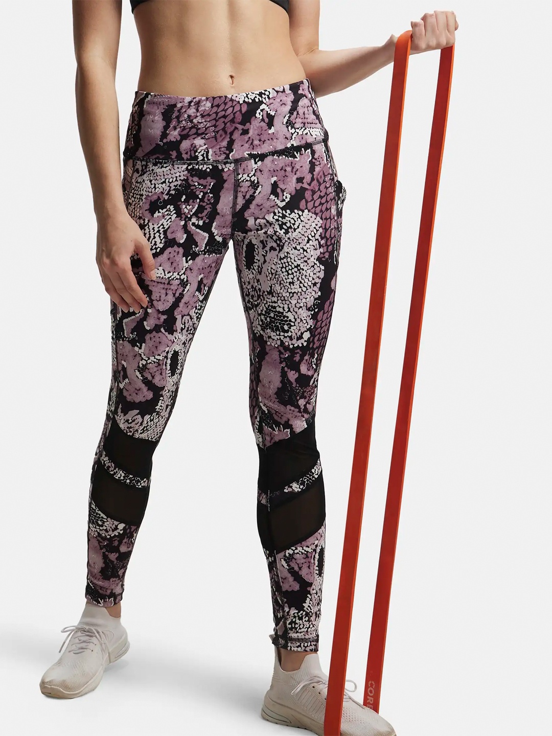 

Jockey Microfiber Stretch Performance Leggings with Breathable Mesh-MW38, Pink