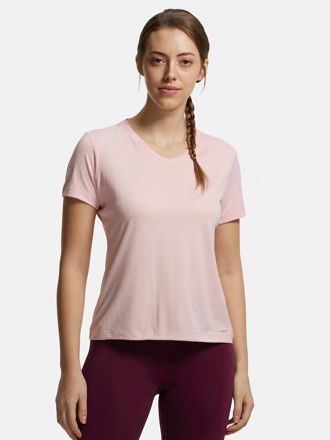 

Jockey Solid Microfiber Relaxed Fit Performance Tshirt-MW01, Pink