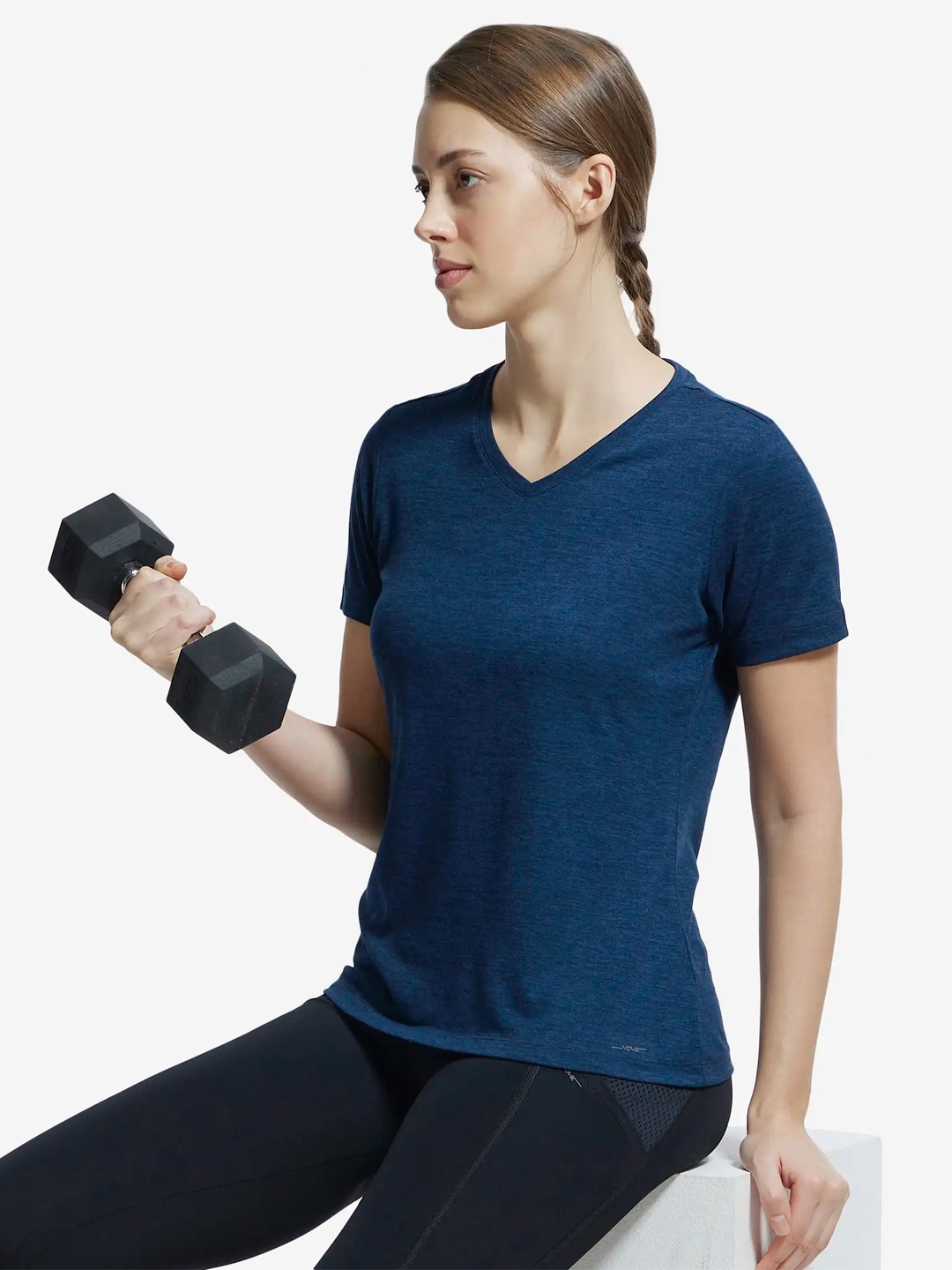 

Jockey Relaxed Fit Solid V Neck Performance T-Shirt, Blue