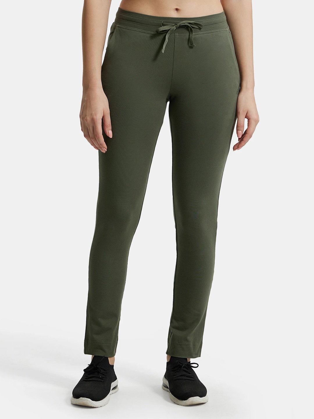 

Jockey Super Combed Cotton Stretch Slim Fit Trackpants -1301, Green