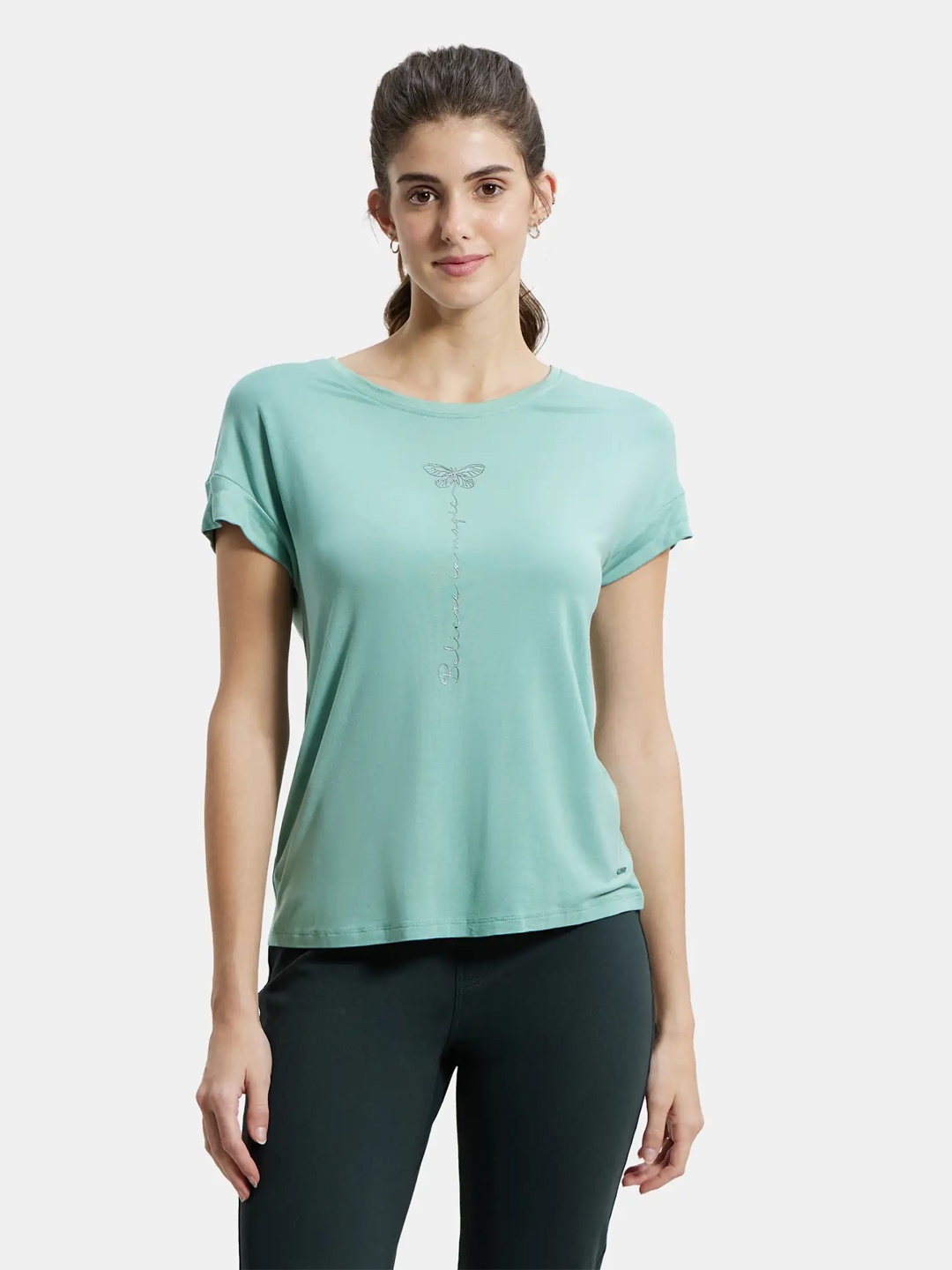

Jockey Women Green T-shirt