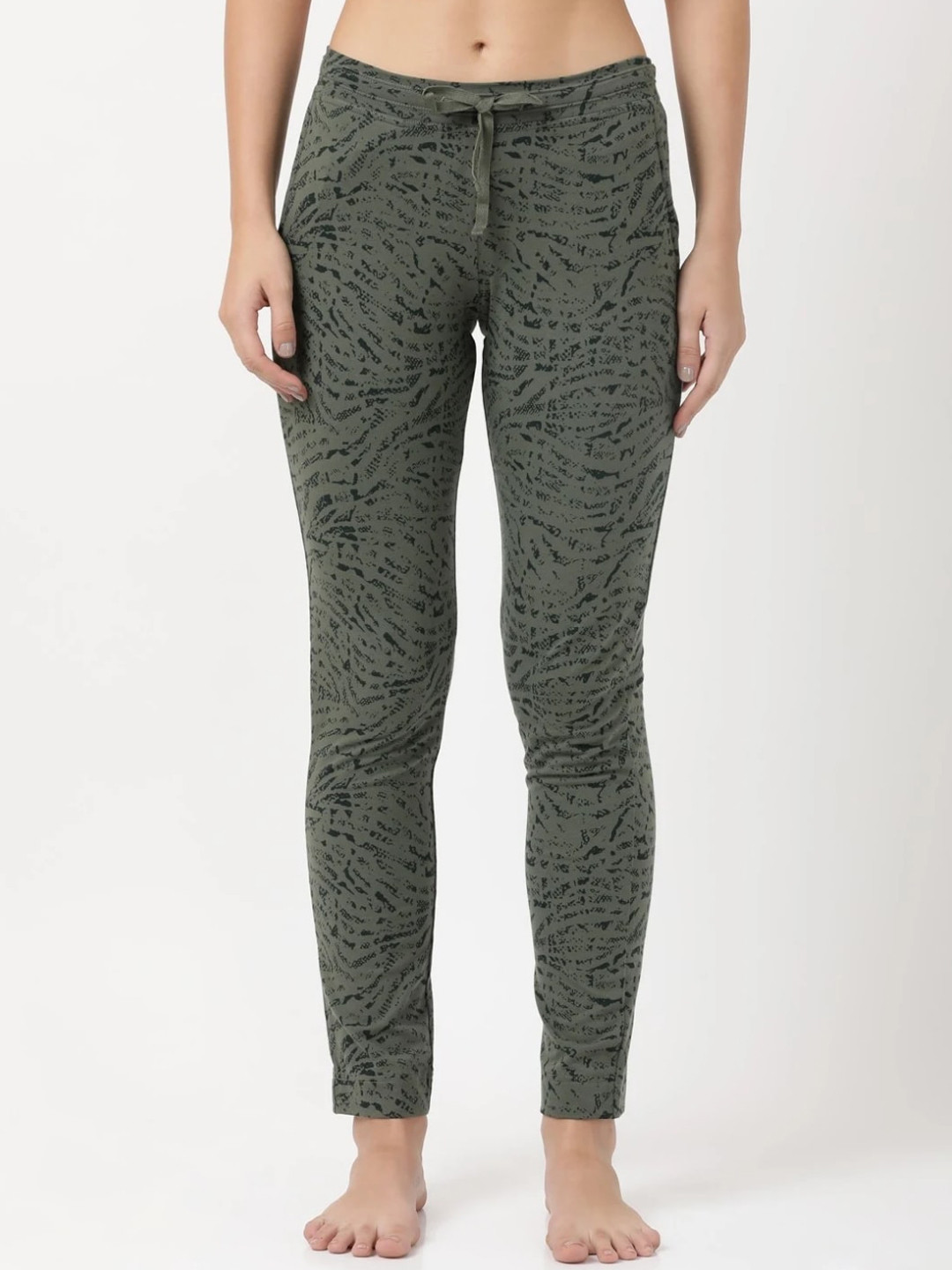 

Jockey Women Green & Black Printed Track Pants