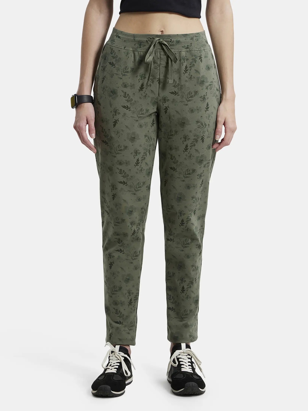 

Jockey Women Floral Printed Track Pants, Grey
