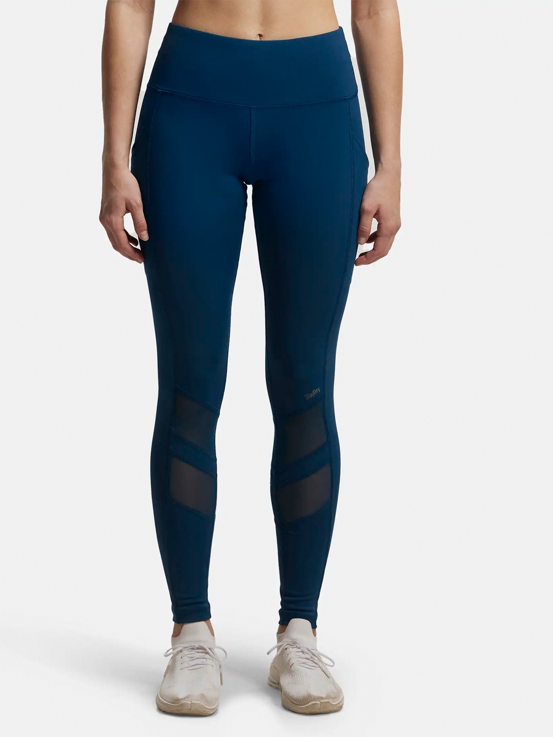 

Jockey Microfiber Stretch Performance Leggings with Breathable Mesh-MW38, Blue