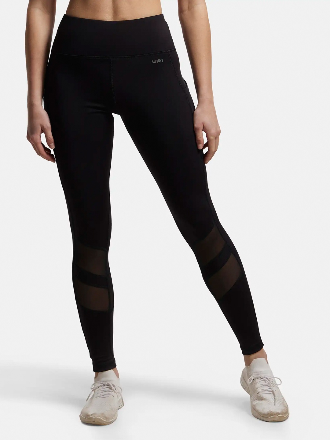 

Jockey Microfiber Stretch Performance Leggings with Breathable Mesh-MW38, Black