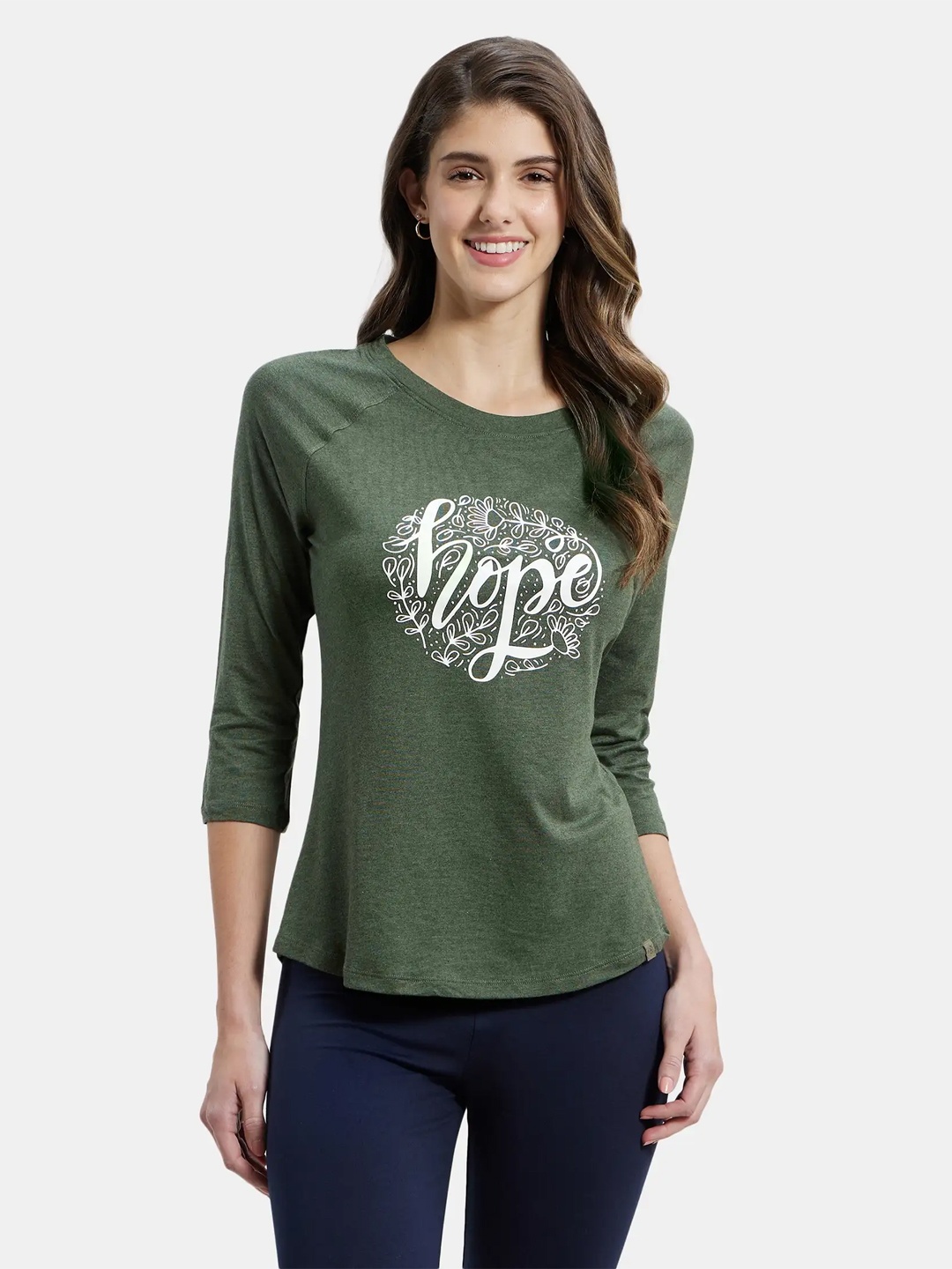 

Jockey Printed Micro Modal Cotton Relaxed Fit Tshirt-AW46, Green