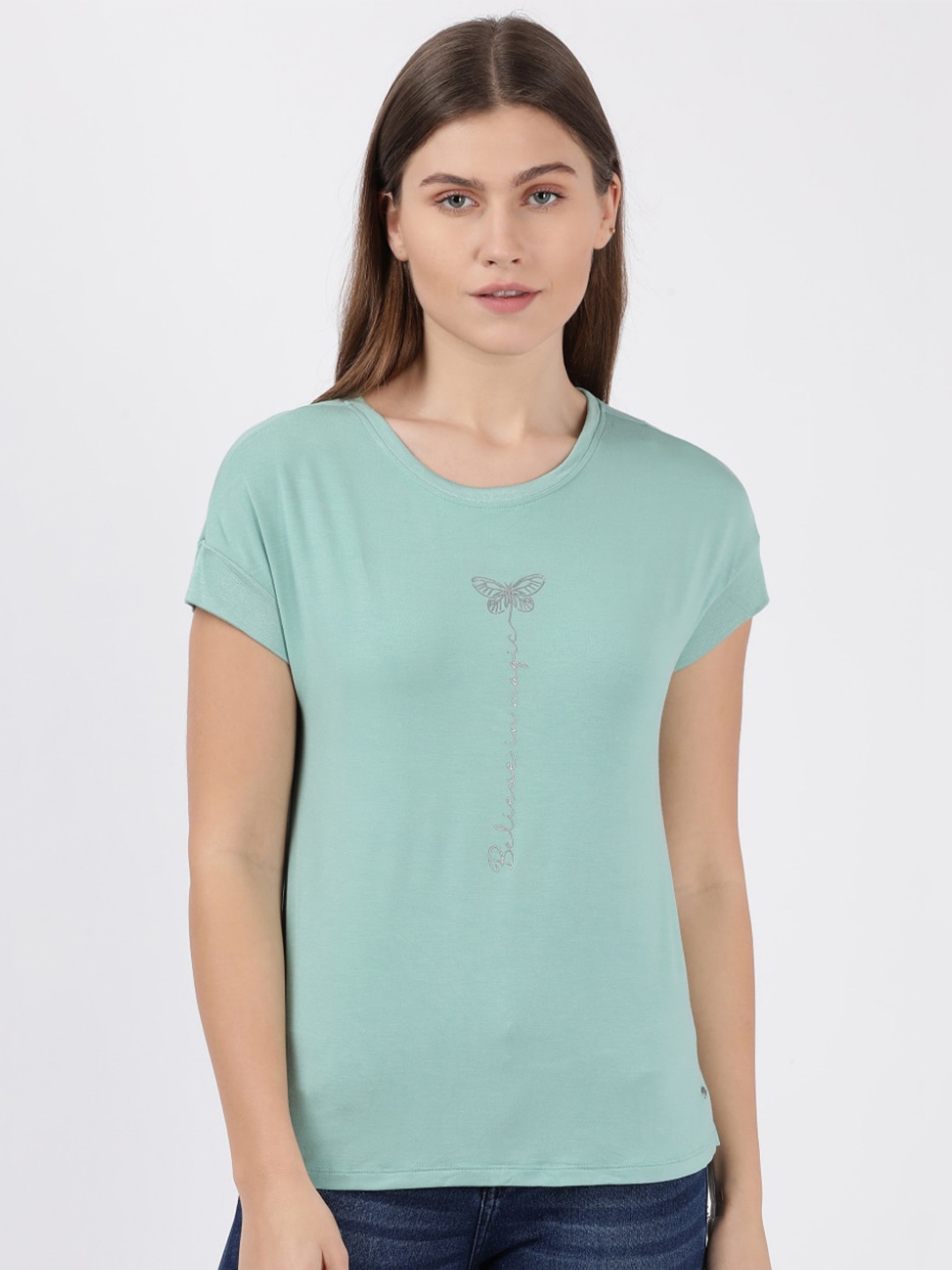 

Jockey Women Green T-shirt