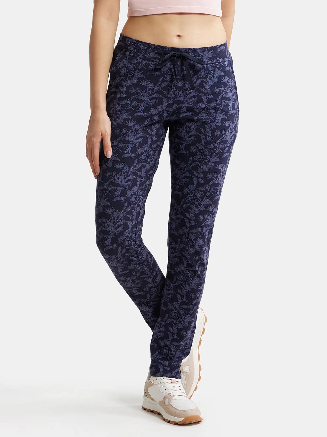 

Jockey Super Combed Cotton Stretch Slim Fit Trackpants -1301, Navy blue