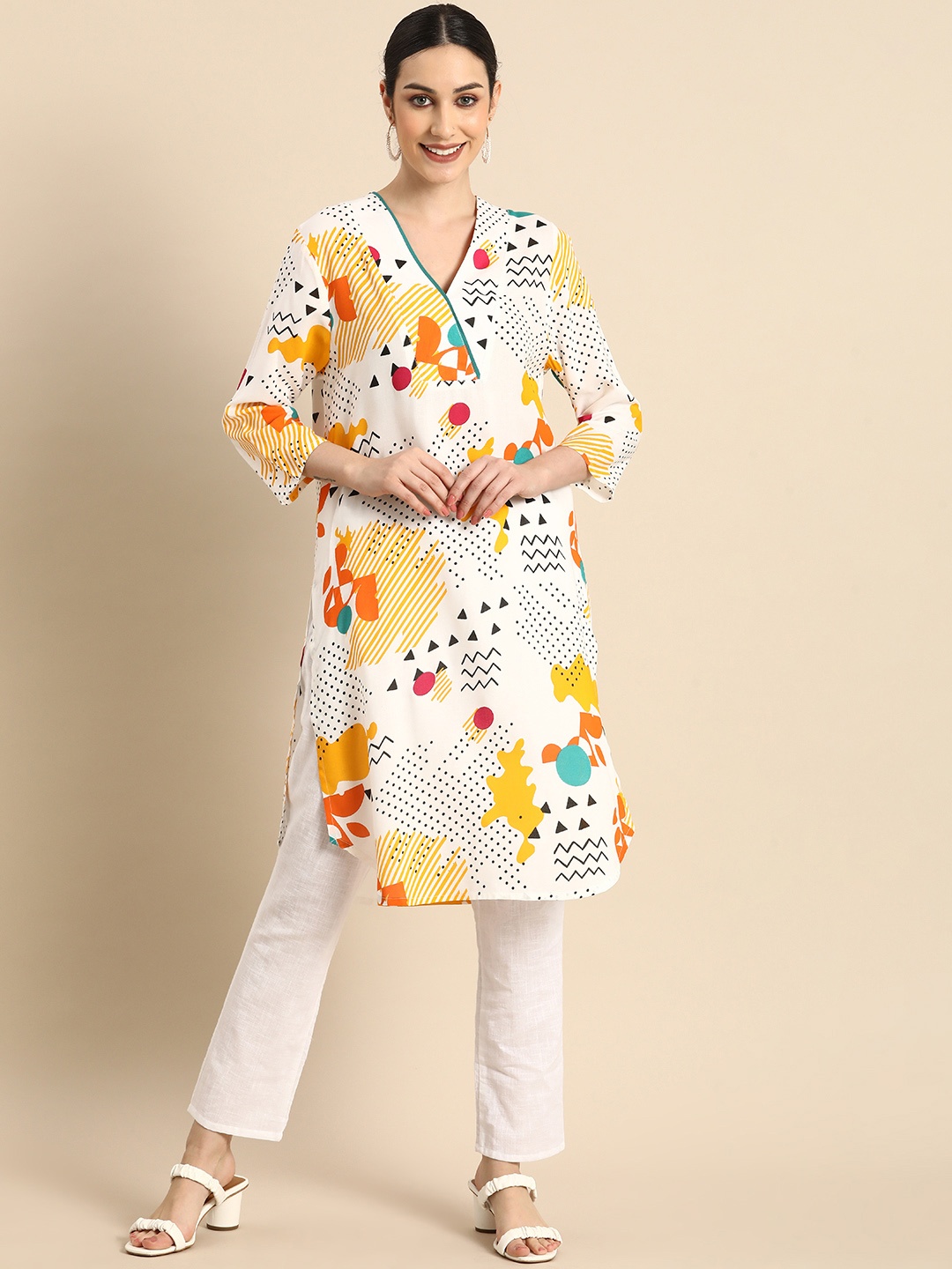 

Anouk Women Multicoloured Printed Kurta, Multi