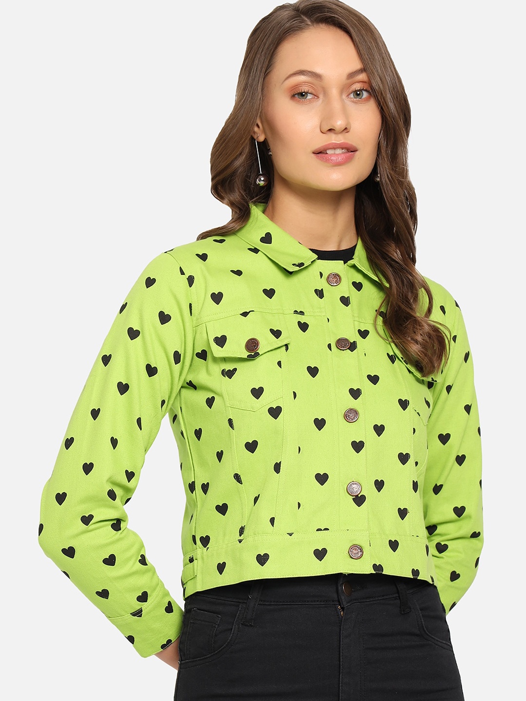 

FurryFlair Women Green Black Tailored Jacket