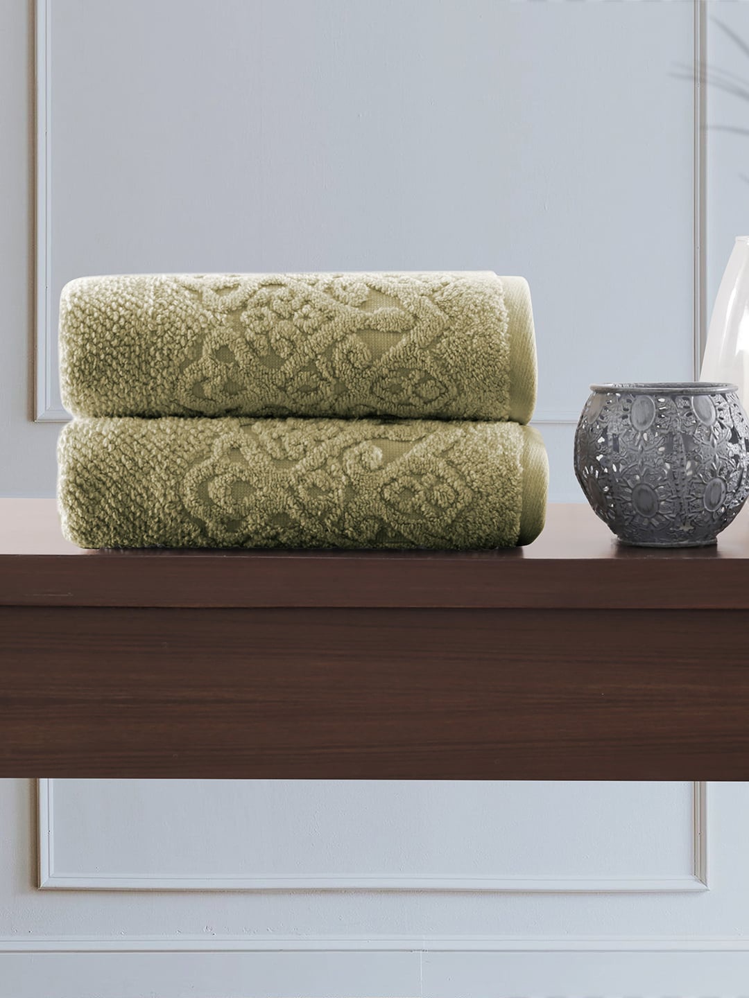

MASPAR Set of 2 Green 550 GSM Cotton Hand Towel
