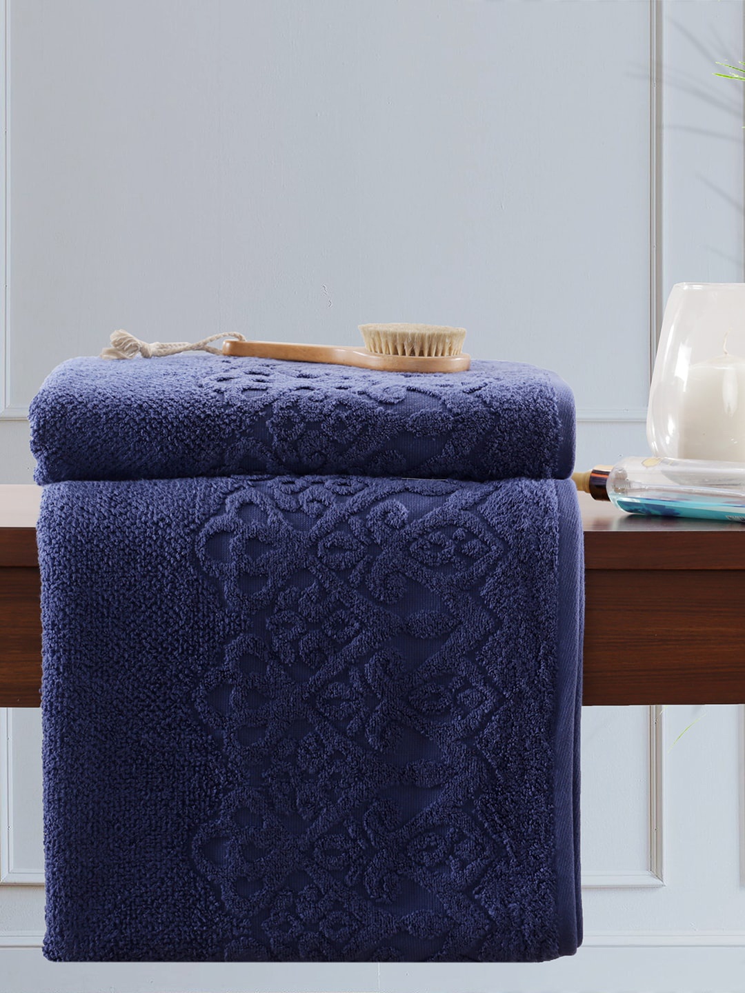 

MASPAR Blue Solid 550 GSM Cotton Bath Towel
