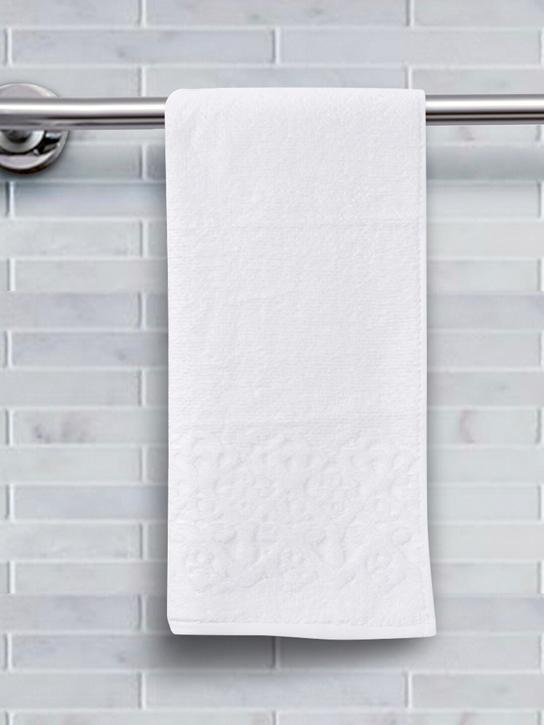 

MASPAR White Solid 550 GSM Pure Cotton Hand Towel