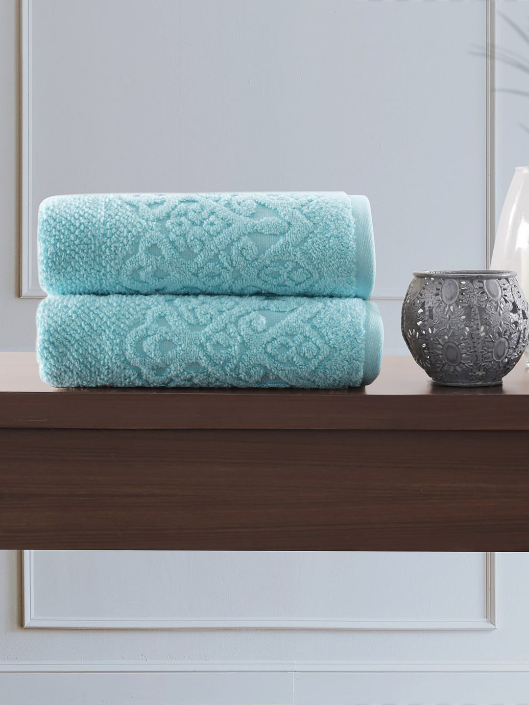 

MASPAR Blue Self Jacquard 550 GSM Cotton Hand Towel