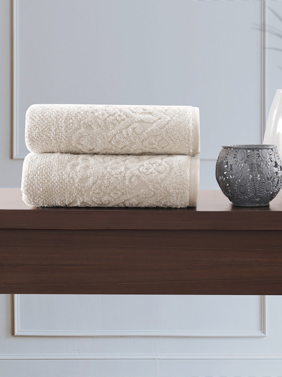 

MASPAR Beige Colorart Windsor 550 GSM Cotton Jacquard Hand Towel