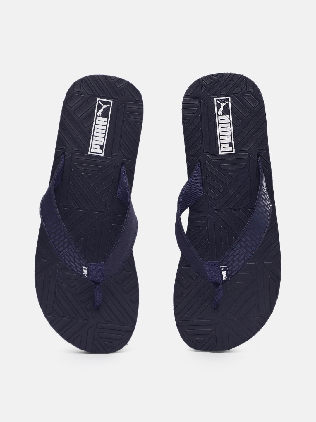 

Puma Men Navy Blue Self Design Thong Flip-Flops