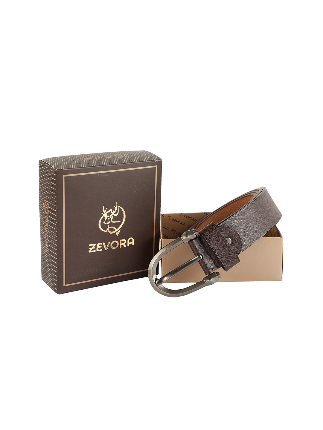 

ZEVORA Men Brown Solid PU Belt