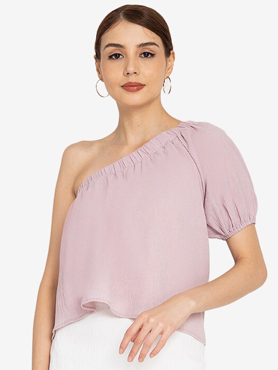 

ZALORA OCCASION Pink One Shoulder Top