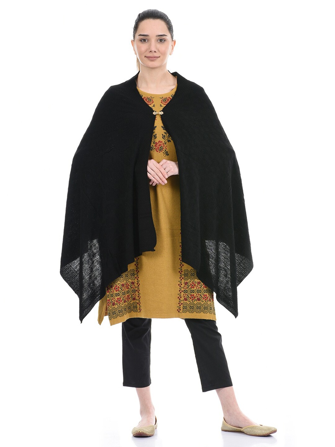 

American Eye Self Design Longline Shrug, Black