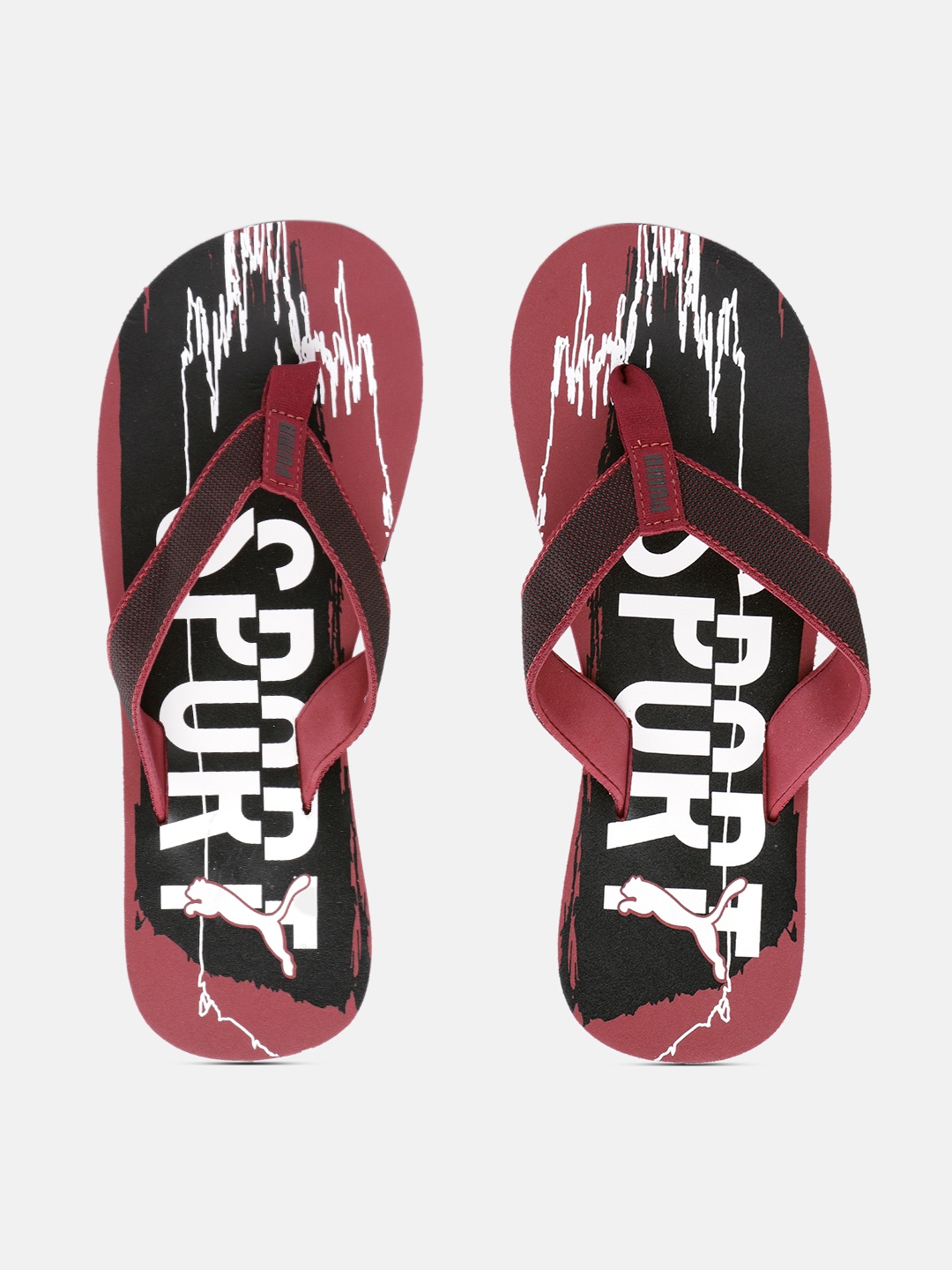 

Puma Unisex Red & Black Printed Rubber Thong Flip-Flops