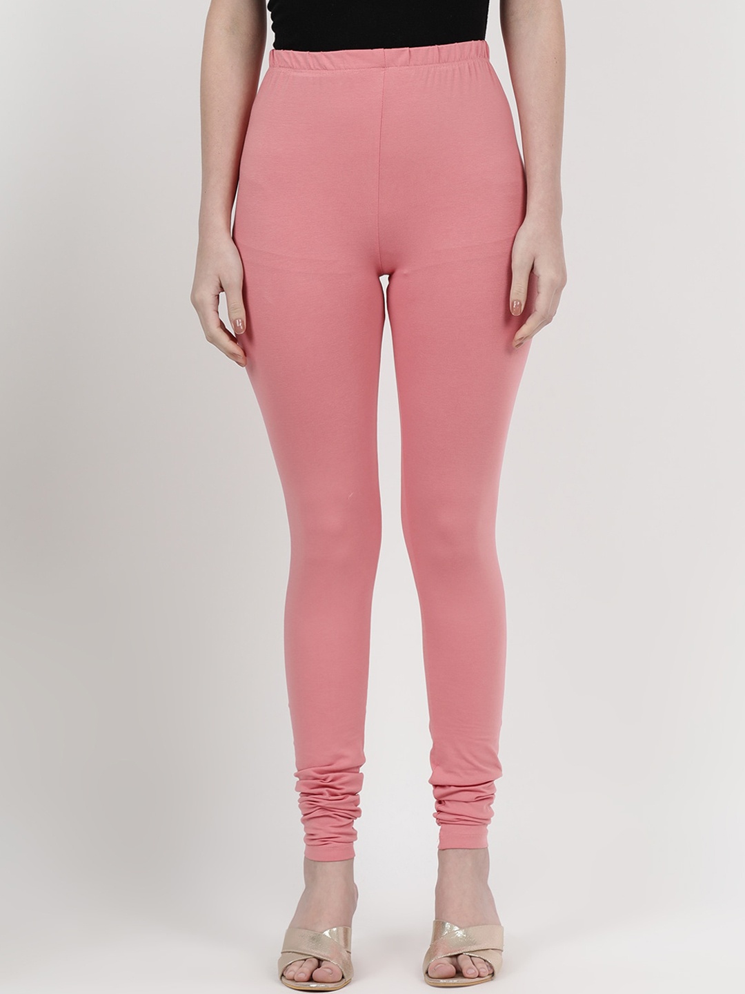 

V2 Value & Variety Women Peach-Coloured Solid Churidar-Length Leggings