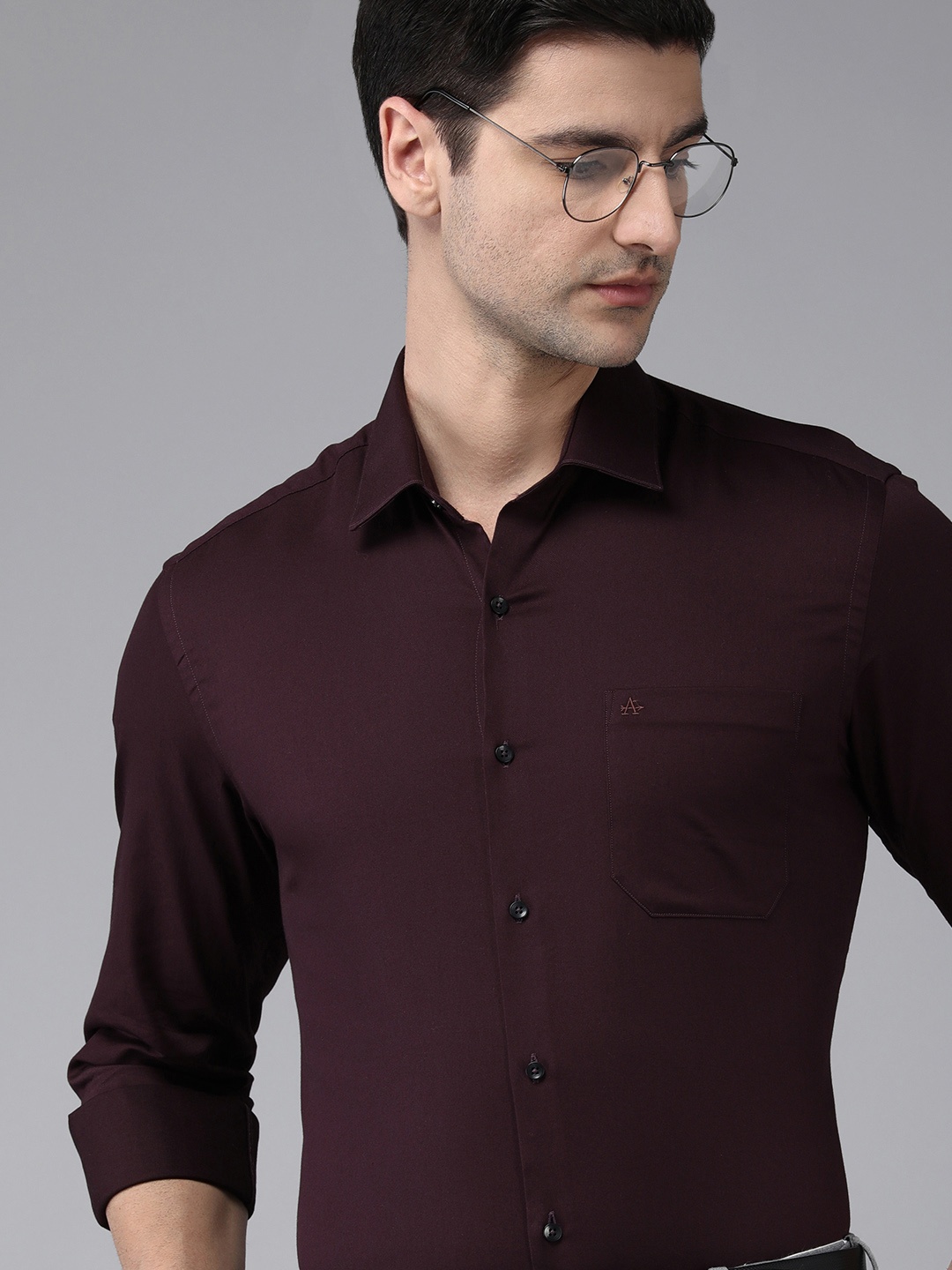 

Arrow Men Burgundy Solid Original Slim Fit Pure Cotton Formal Shirt