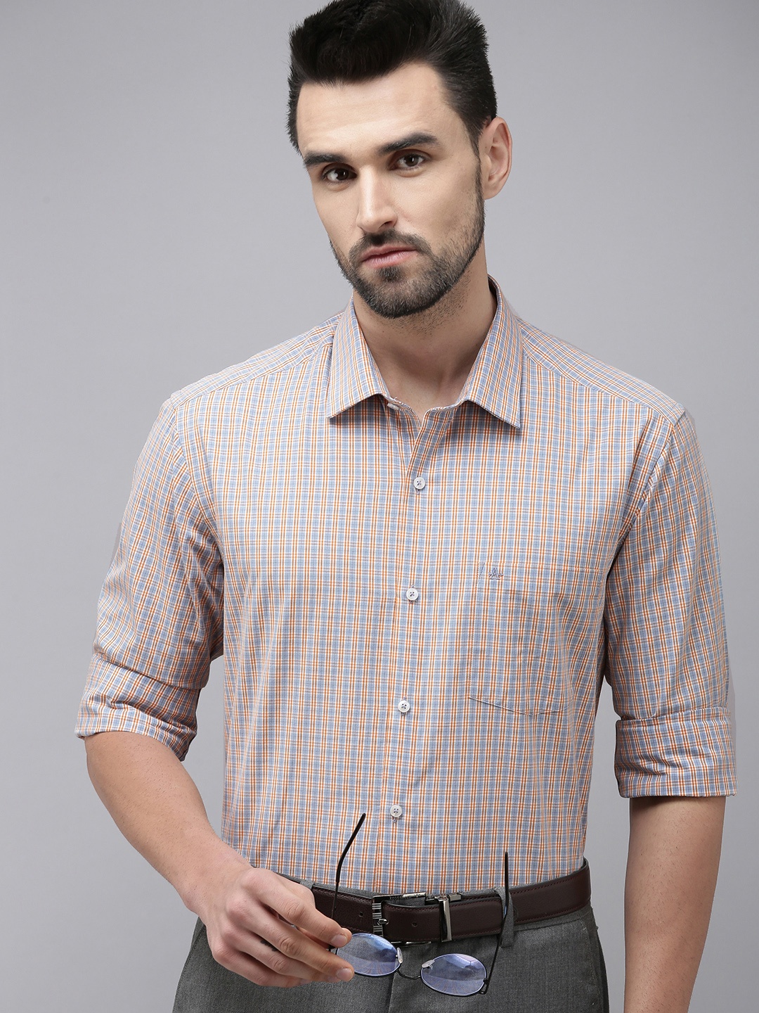 

Arrow Men Purple Original Slim Fit Checked Pure Cotton Formal Shirt