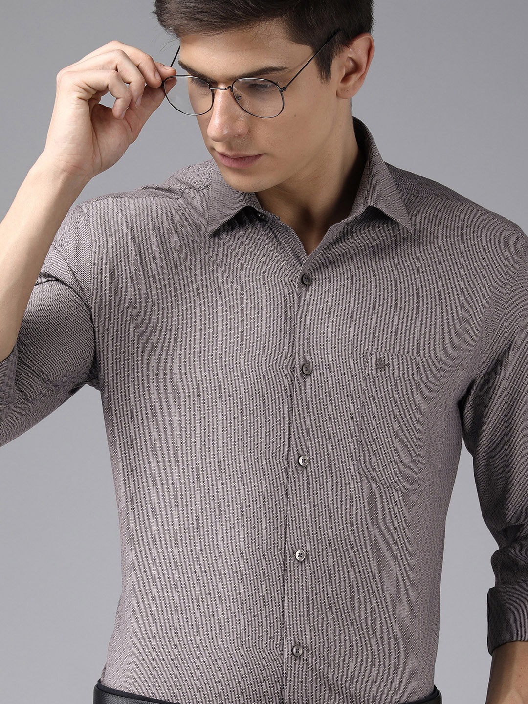 

Arrow Men Grey Original Slim Fit Printed Formal Shirt