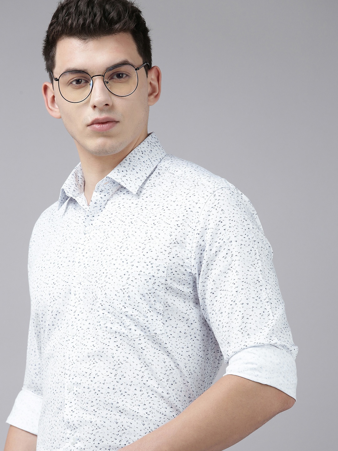 

Arrow Men Blue Abstract Print Original Slim Fit Pure Cotton Formal Shirt