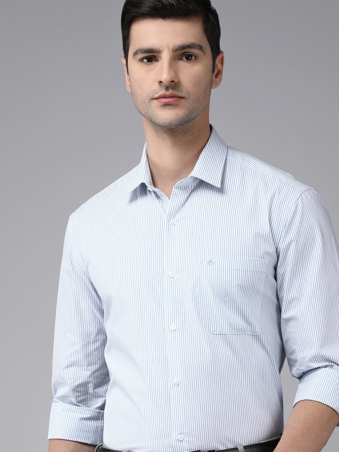 

Arrow Men Blue Original Vertical Striped Printed Slim Fit Formal Shirt
