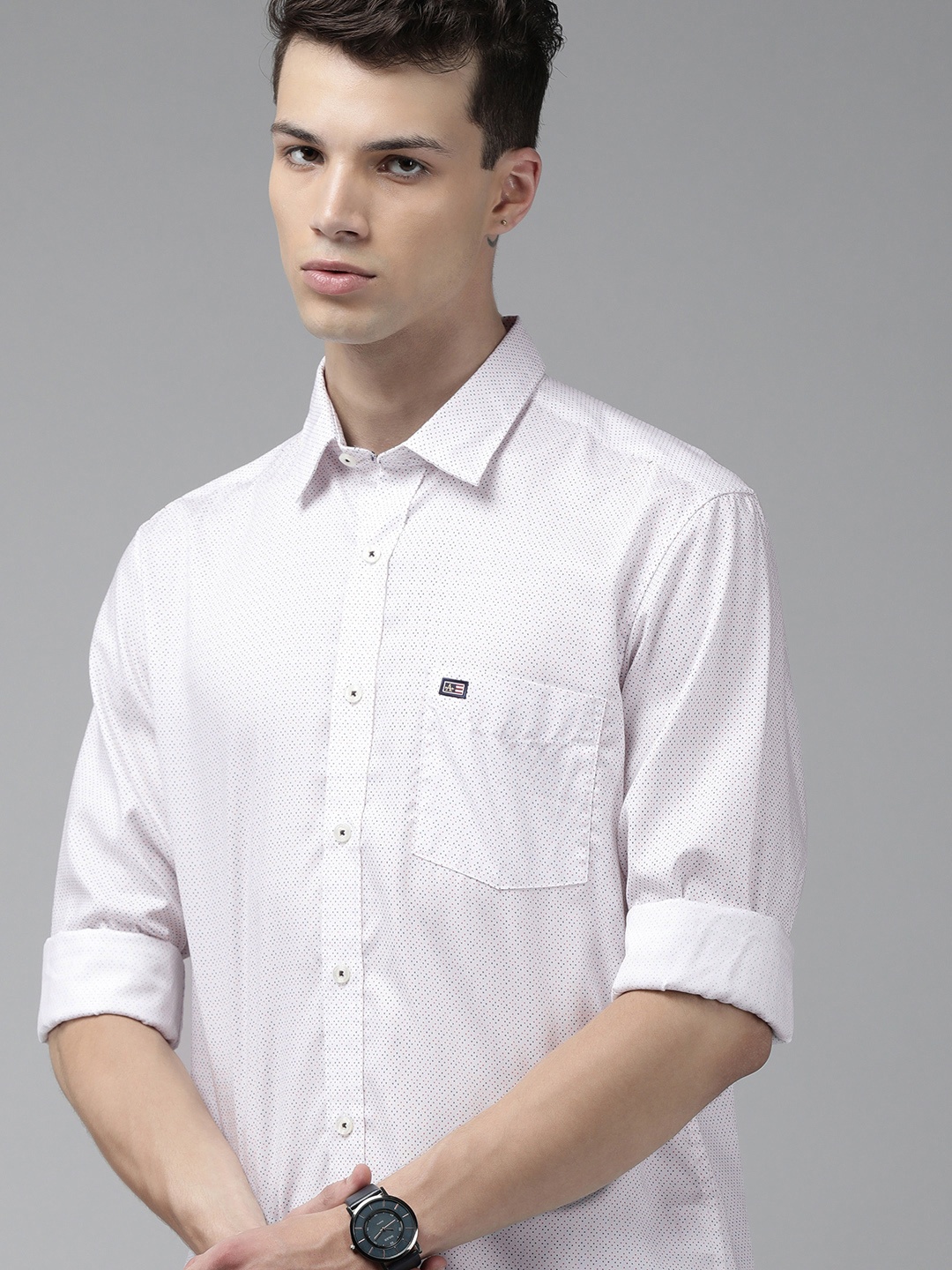 

Arrow Sport Men White Original Slim Fit Printed Pure Cotton Casual Shirt
