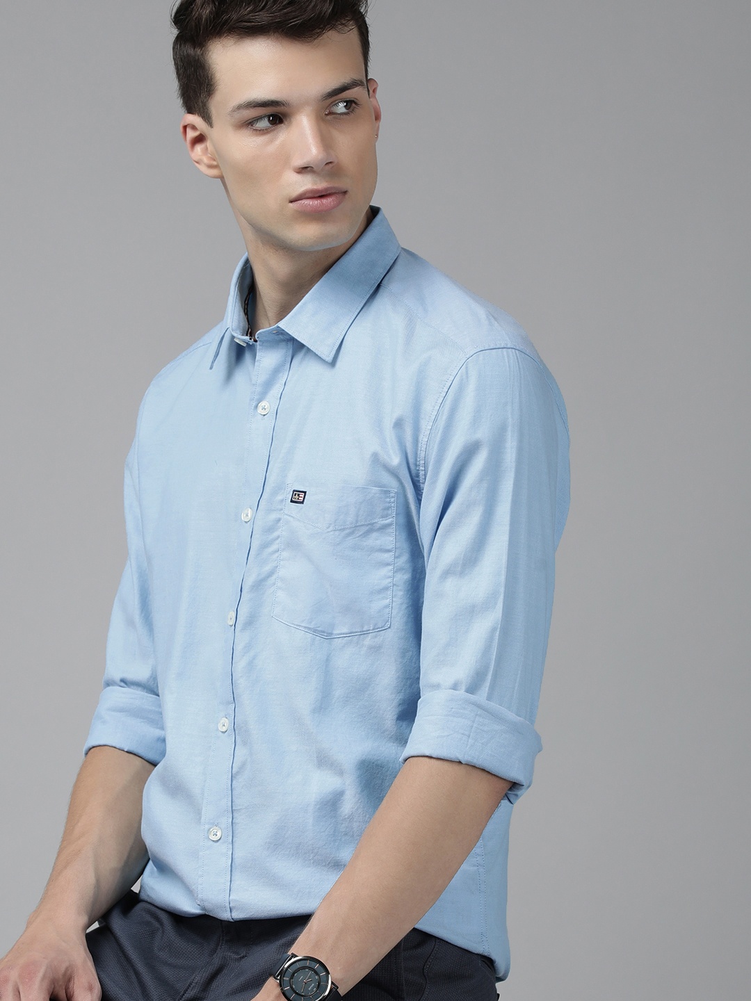 

Arrow Sport Men Blue Solid Original Slim Fit Pure Cotton Casual Shirt