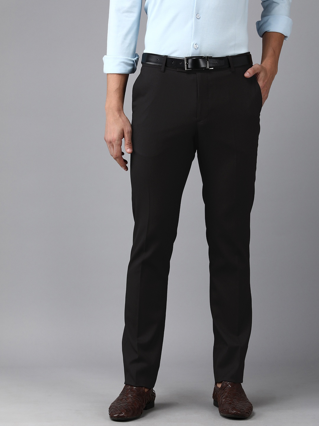 

Arrow Men Black Textured Tailored Fit Formal Trouser