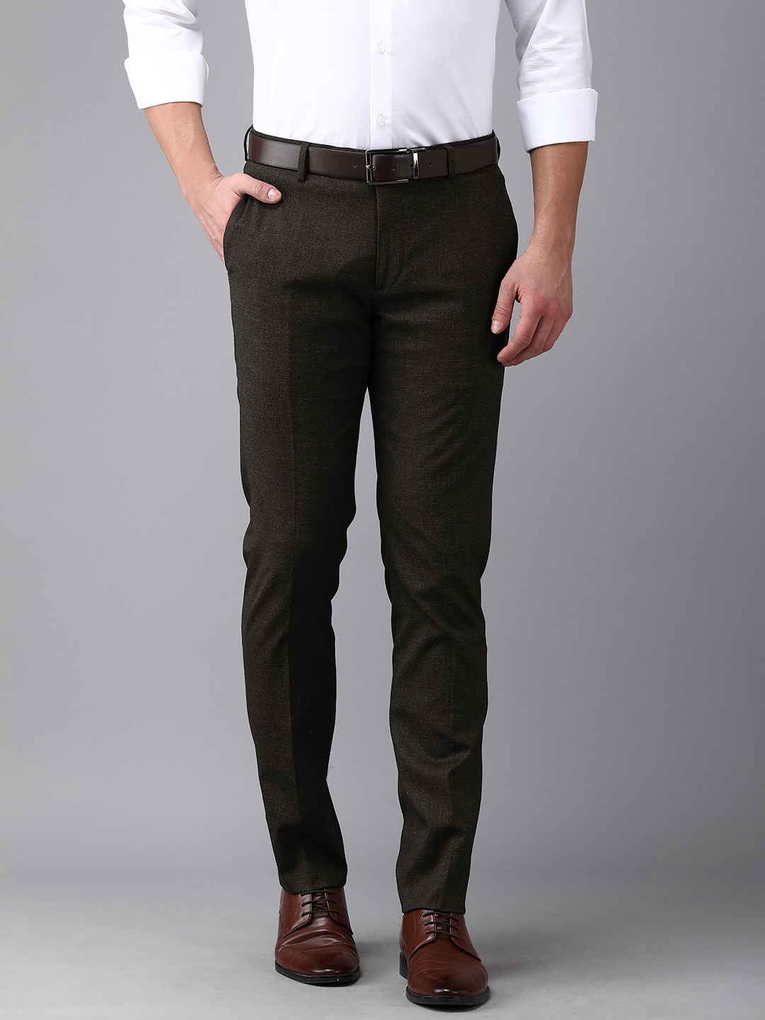 

Arrow Men Charcoal Grey Tailored Fit Formal Trouser