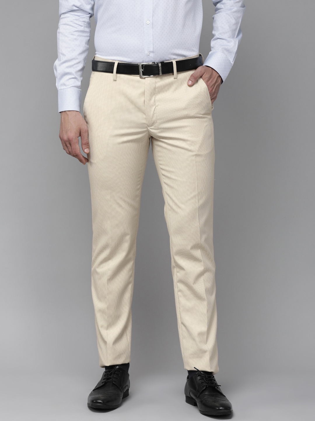 

Van Heusen Men Off White Slim Fit Trousers