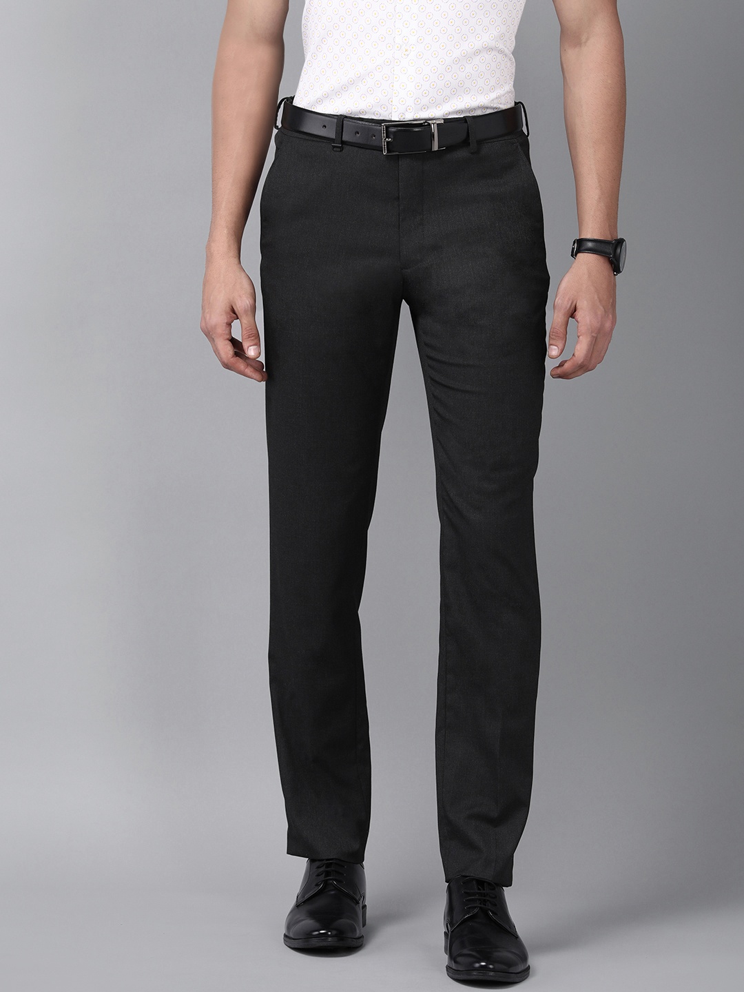 

Van Heusen Men Black Slim Fit Trousers