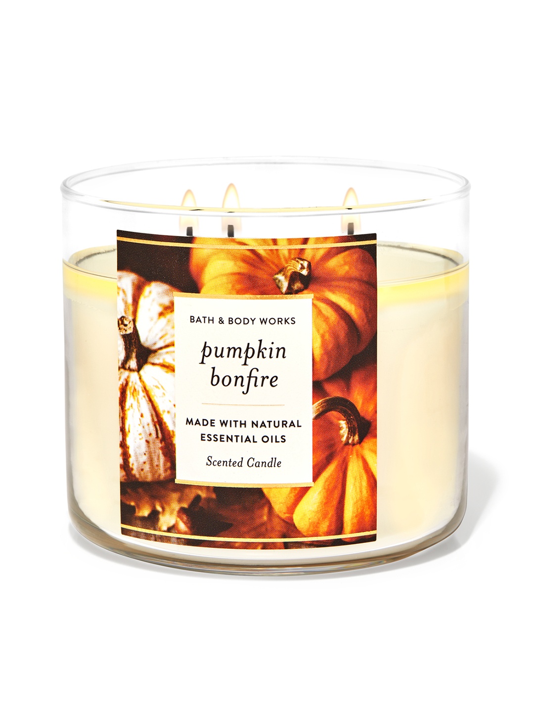 

Bath & Body Works Pumpkin Bonfire 3-Wick Candle - 411 g, Cream