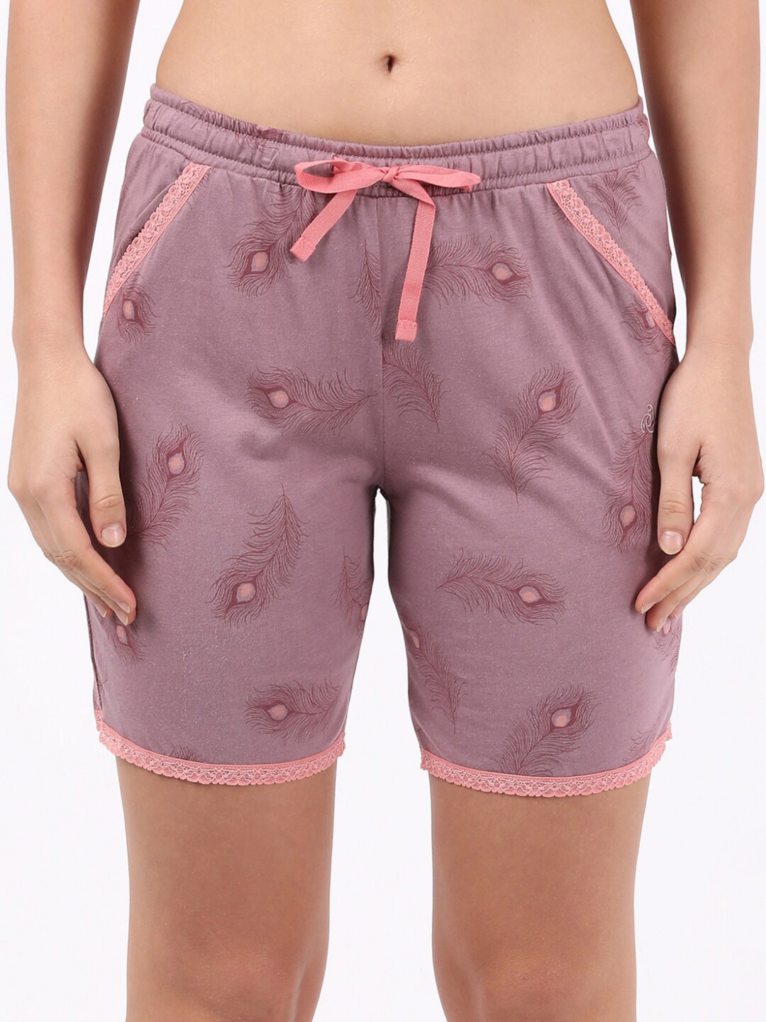 

Jockey Women Pink Floral Printed Lounge Shorts