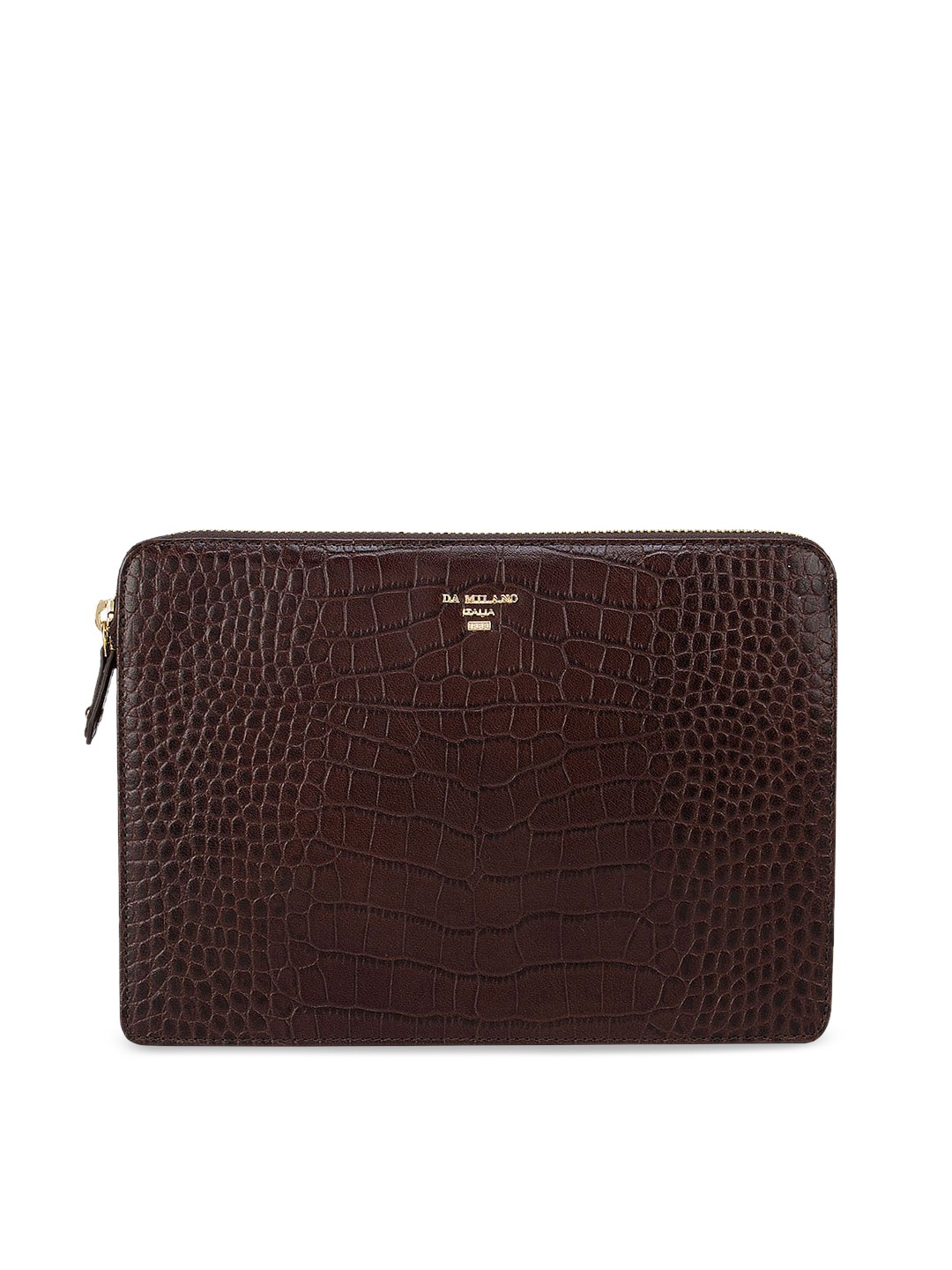 

Da Milano Brown Textured Genuine Leather Travel Pouch