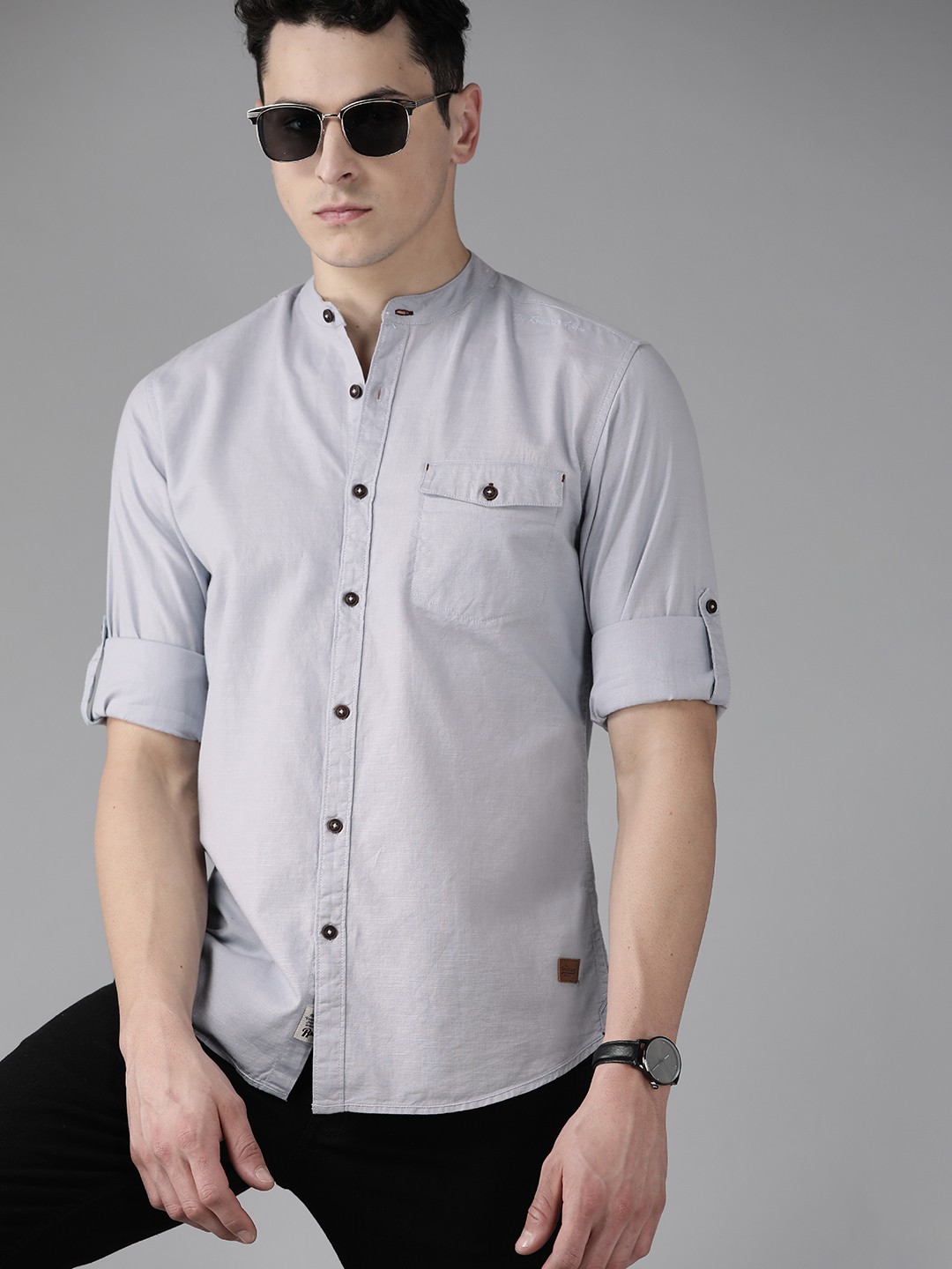 

The Roadster Lifestyle Co. Men Pure Cotton Casual Shirt, Blue
