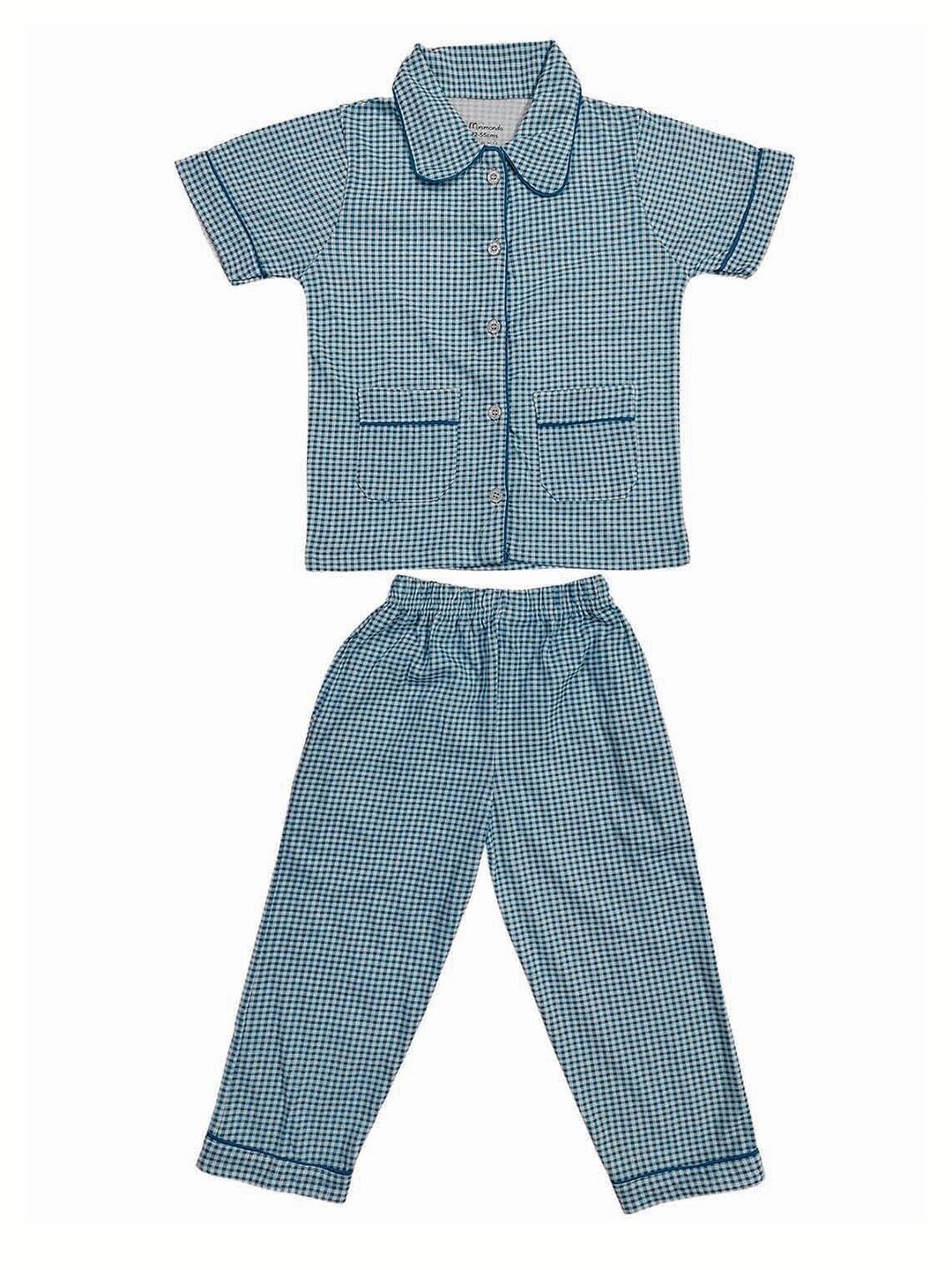 

Zoom Minimondo Unisex Kids Blue & White Checked Shirt with Trousers clothing set Set